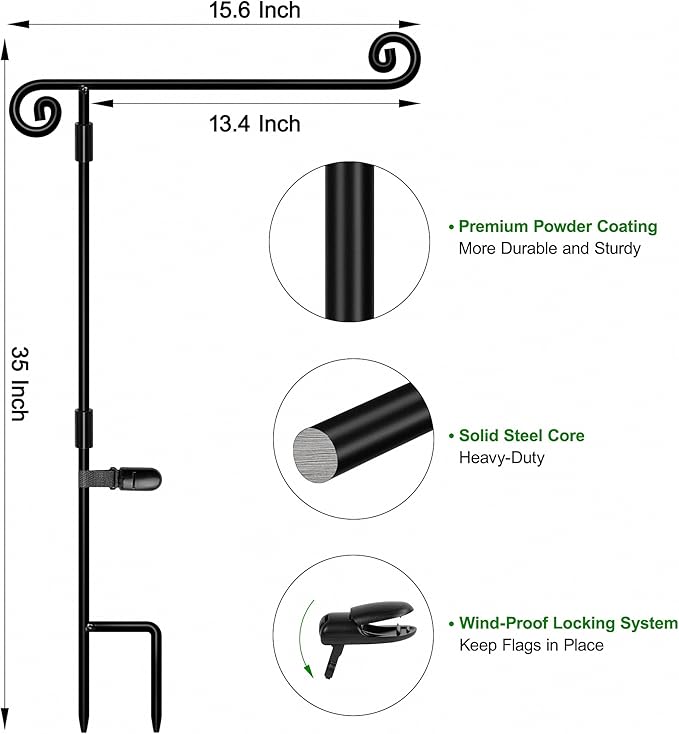 Solar Flagpole Lamp, Auto On/Off