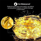 2-Pack 100 LED Christmas Twinkle Lights, 39ft Waterproof for Patio