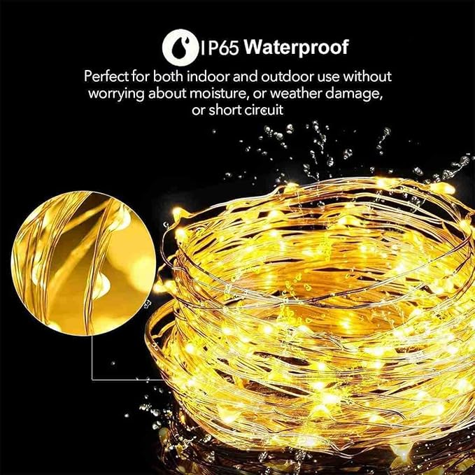 2 Pack Fairy Lights Solar Operated -39ft 100 LED Silver Wire String Lights Waterproof Mini Firefly Lights for Bedroom, Wedding, Mason Jars, DIY, Crafts, Christmas Garlands, Party Decor