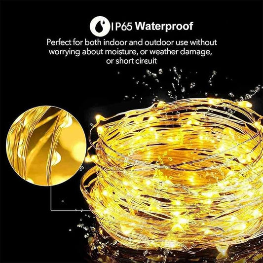2 Pack Fairy Lights Solar Operated -39ft 100 LED Silver Wire String Lights Waterproof Mini Firefly Lights for Bedroom, Wedding, Mason Jars, DIY, Crafts, Christmas Garlands, Party Decor