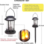6-Pack Backyard Solar Patio Lanterns, Decorative Waterproof LED
