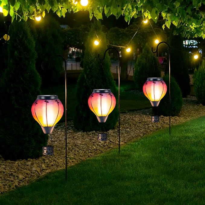 Courtyard Solar Lantern Set, Rustic Outdoor Lighting