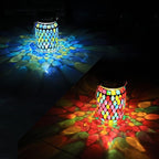 Mosaic Solar Lantern Set 2-Pack, Metal Porch Lighting