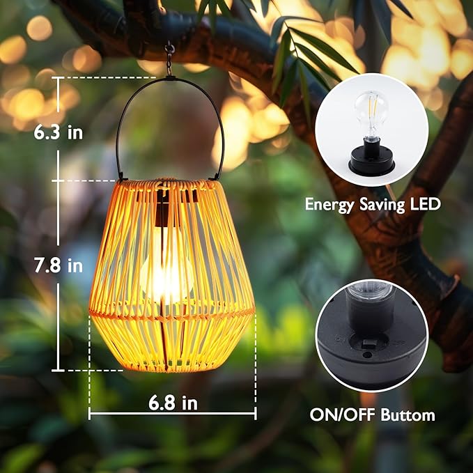 Homemory Solar Lanterns Outdoor Waterproof Hanging Lights, Outside Solar Lamp Decorative for Garden, Yard, Patio, Porch, Trees, Lawn, Pathway, Table (2)