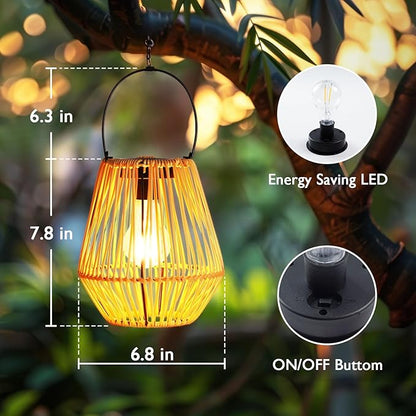 Homemory Solar Lanterns Outdoor Waterproof Hanging Lights, Outside Solar Lamp Decorative for Garden, Yard, Patio, Porch, Trees, Lawn, Pathway, Table (2)