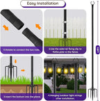 6-Pack Metal String Light Poles, 10ft Deck Stands