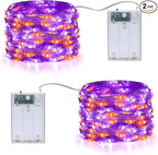 2-Pack Halloween String Lights, 16.4ft 50 LED Timer