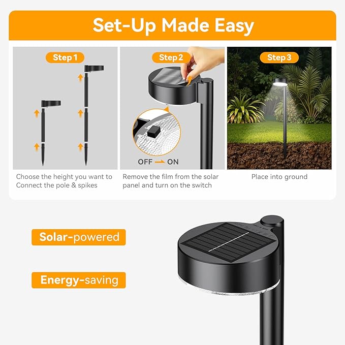 Cool White Solar Pathway Lights 12-Pack, Walkway LED