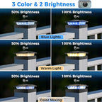 2-Pack Warm White Solar Fence Post Lights, Outdoor LED Caps