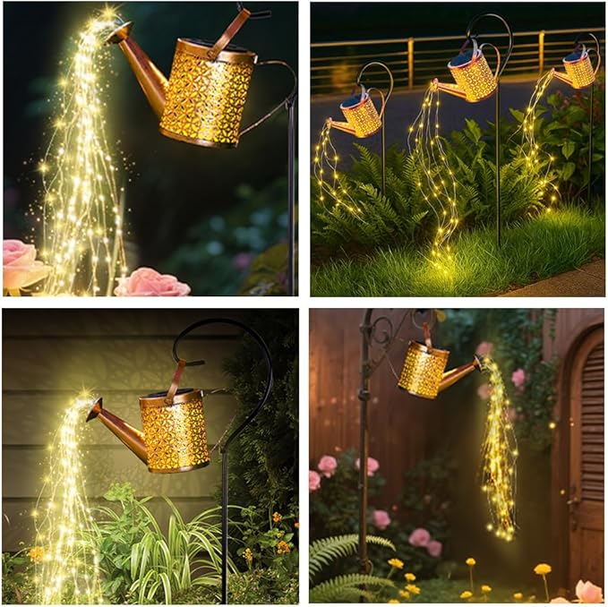 B-Best Solar Lights Outdoor Garden Decorations,Watering Can Landscape Light Large Hanging Lantern ,Outside Waterproof Patio Decor Perfect Gardening Gift
