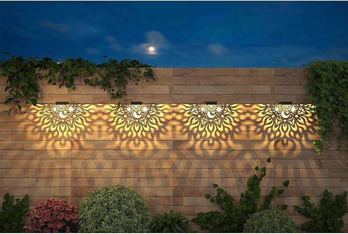 6-Pack Black Sleek Solar Stair Lights, Outdoor LED
