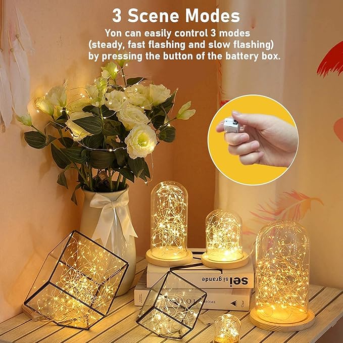 24-Pack 7ft Christmas LED String Lights, Waterproof Timer Lights