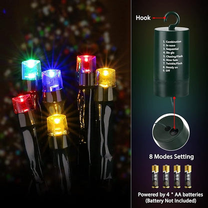 Christmas String Lights, 66ft 200 LED Waterproof Twinkle Lights