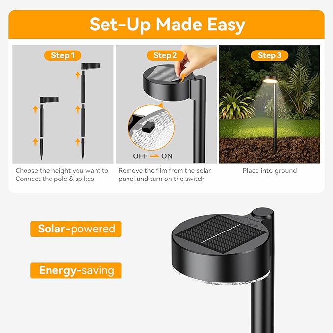 8-Pack Solar Landscape Lights for Garden