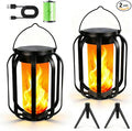 Solar Courtyard Lanterns 2-Pack, Garden Hanging LED Decor