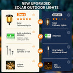 3-Pack Solar Pathway Lights, IP65 Waterproof LED Walkway Lights
