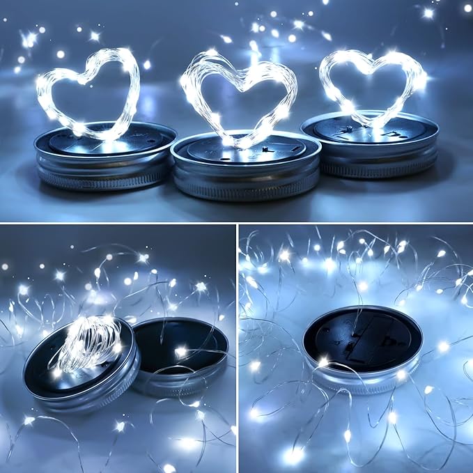 12-Pack Outdoor String Lights, Cool White Waterproof LED
