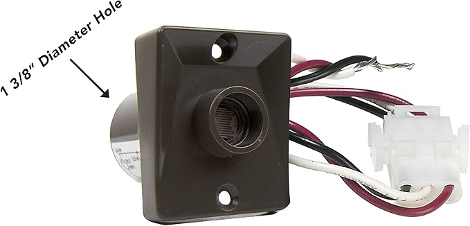 Solus Dusk-to-Dawn Sensor with Ezee Change Plug – Outdoor Photocell Sensor for 3" Lamp Posts – Auto On/Off – UL Listed – 120V – 5 Year Warranty, (Bronze, Pack of 1)