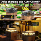 6-Pack Solar Post Cap Lights, Black Waterproof