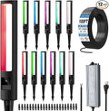 12-Pack RGB Color-Changing Solar Spotlights, Waterproof Wall LED