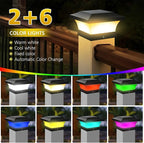 6-Pack Solar Post Cap Lights, RGB Waterproof