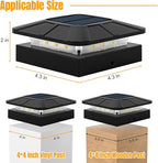 Solar Post Cap Lights 4-Pack, Waterproof LED