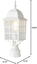 Outdoor Lamp Post Light, White Weatherproof Post Light