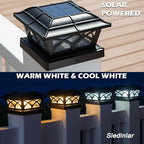 2-Pack Solar Post Cap Lights for Yard, LED