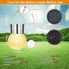 12-Pack Globe Solar Lanterns, Waterproof LED Patio Lights