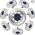 8-Pack Flat Solar Garden Lights, Waterproof LED
