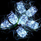 10-Pack Outdoor String Lights, Cool White Waterproof LED