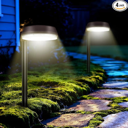 Tall Solar Path Lights, Accurate Dark/Light Sensor Pathway Lights Solar Powered,Quick Charge Solar Walkway Lights Outdoor for Landscape Lighting