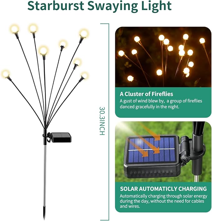 2-Pack Solar Ground Disk Lights, Waterproof LED
