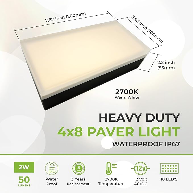 Warm White Solar Path Lights, Outdoor Yard LED