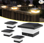 RGB Solar Fence Post Caps 2-Pack, Deck LED