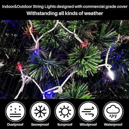 16ft Christmas LED String Lights, Waterproof Timer Lights