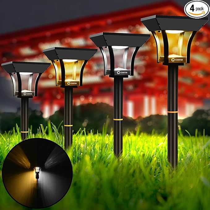 4-Pack IP65 Solar Landscape Lights for Walkway
