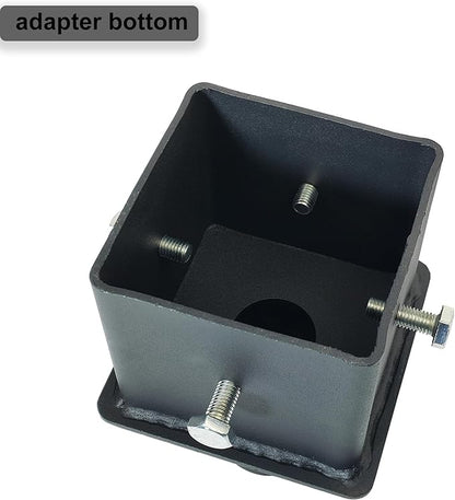 Tenon Adapter for 5 inch OD Square Pole Mount with 2-3/8 Round Adapter, I.D 4.5” Square Pole Mount Light Fixture Mounting Bracket, Outdoor Mount Bracket for Parking Lot Light, Shoebox Light