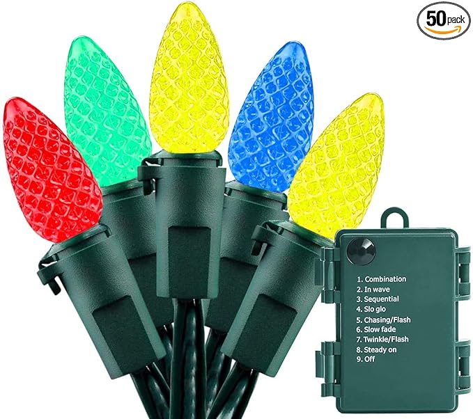 Christmas Patio String Lights, 18ft 50 LED Waterproof