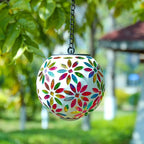 Mosaic Solar Lanterns, Waterproof LED Backyard Lights