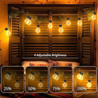 20 Hanging Bulb Battery Operated String Lights, 100 LED Vintage Battery Outdoor Lights for Patio, Waterproof Indoor Outdoor String Lights for Bedroom, Patio, Camping, Wedding, Party Decor