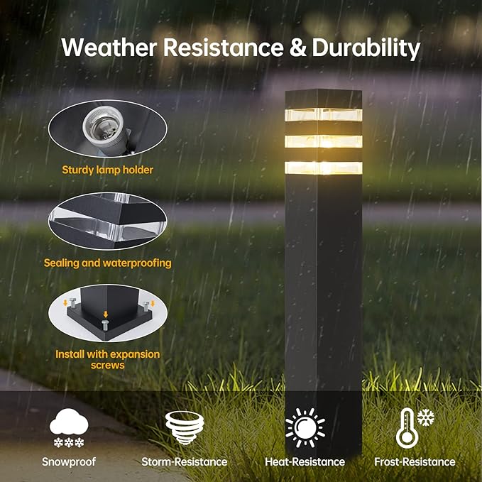 Black Solar Deck Post Lights, Outdoor LED Caps