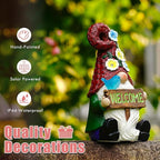 Solar Gnome Statue Light 10", Yard Decor