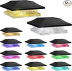 Solar Post Cap Lights 12-Pack, Waterproof LED