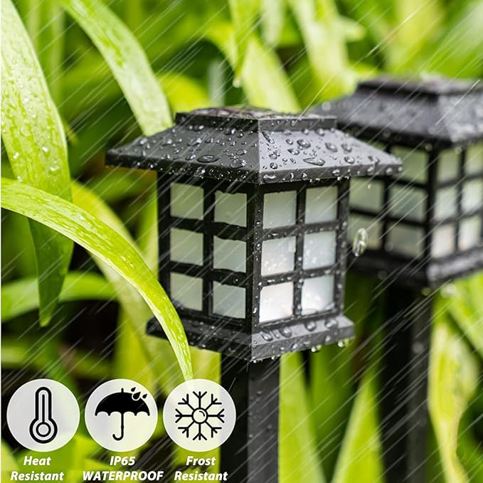12-Pack Solar Pathway Lights, Waterproof LED Yard Lights