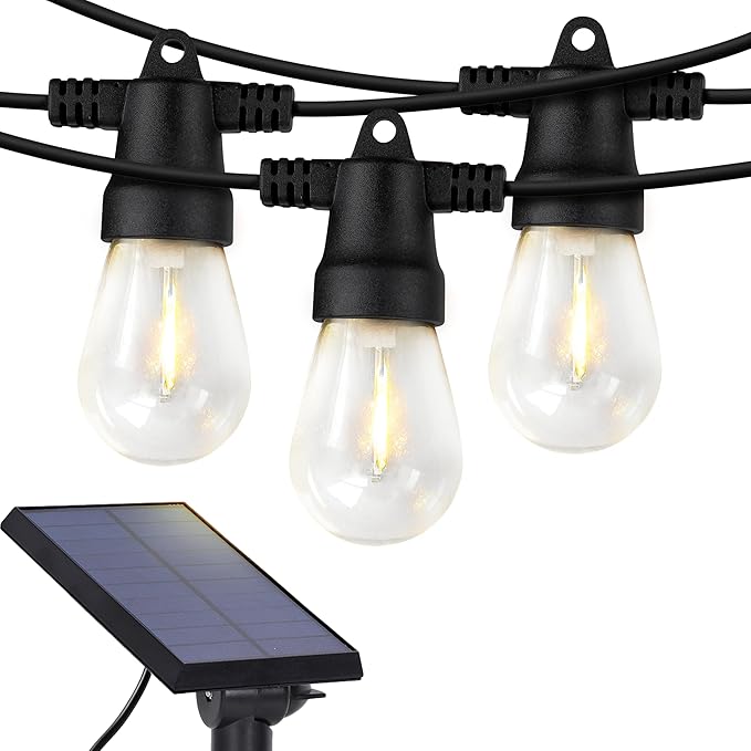 Outdoor String Lights, 48ft White Waterproof LED