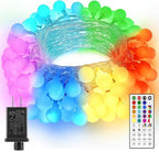 Christmas Patio String Lights, 33ft 60 LED Waterproof
