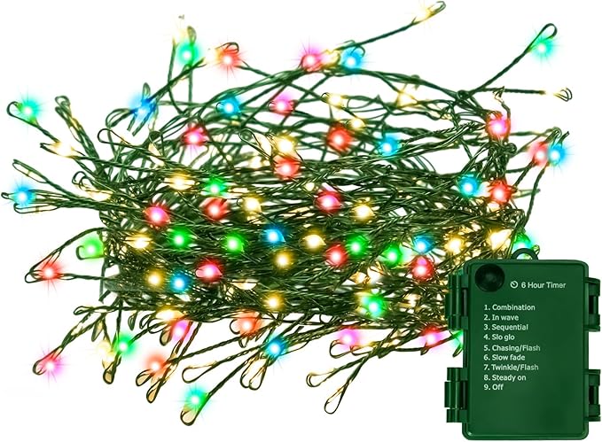 Christmas Patio String Lights, 100 LED Waterproof