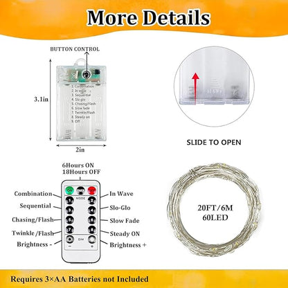 Christmas Patio String Lights 3-Pack, 60ft 180 LED Waterproof