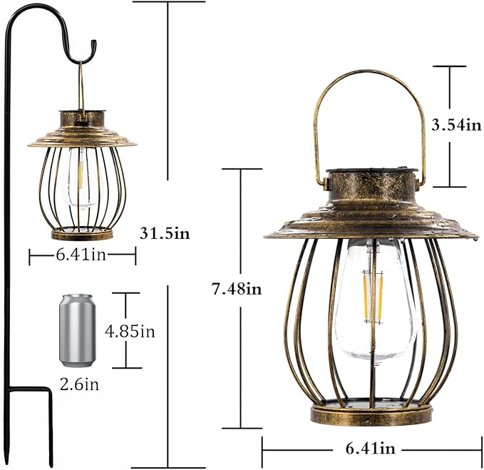 Elegant Backyard Solar Lanterns for Backyard, Waterproof LED